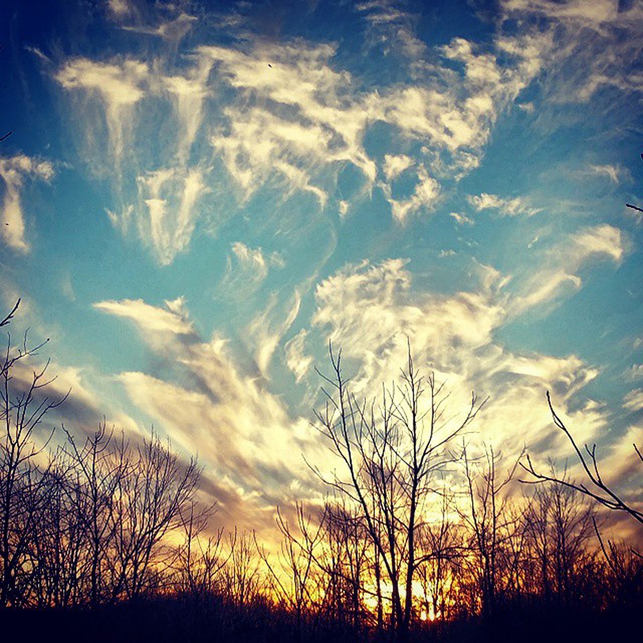 sunset clouds sky free photo