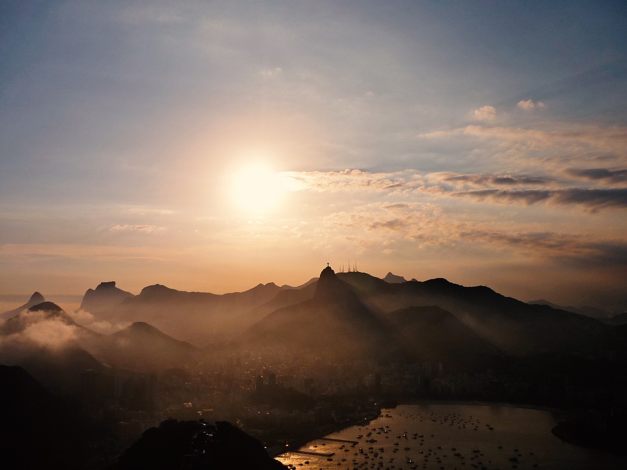 sunset rio de janeiro mood free photo