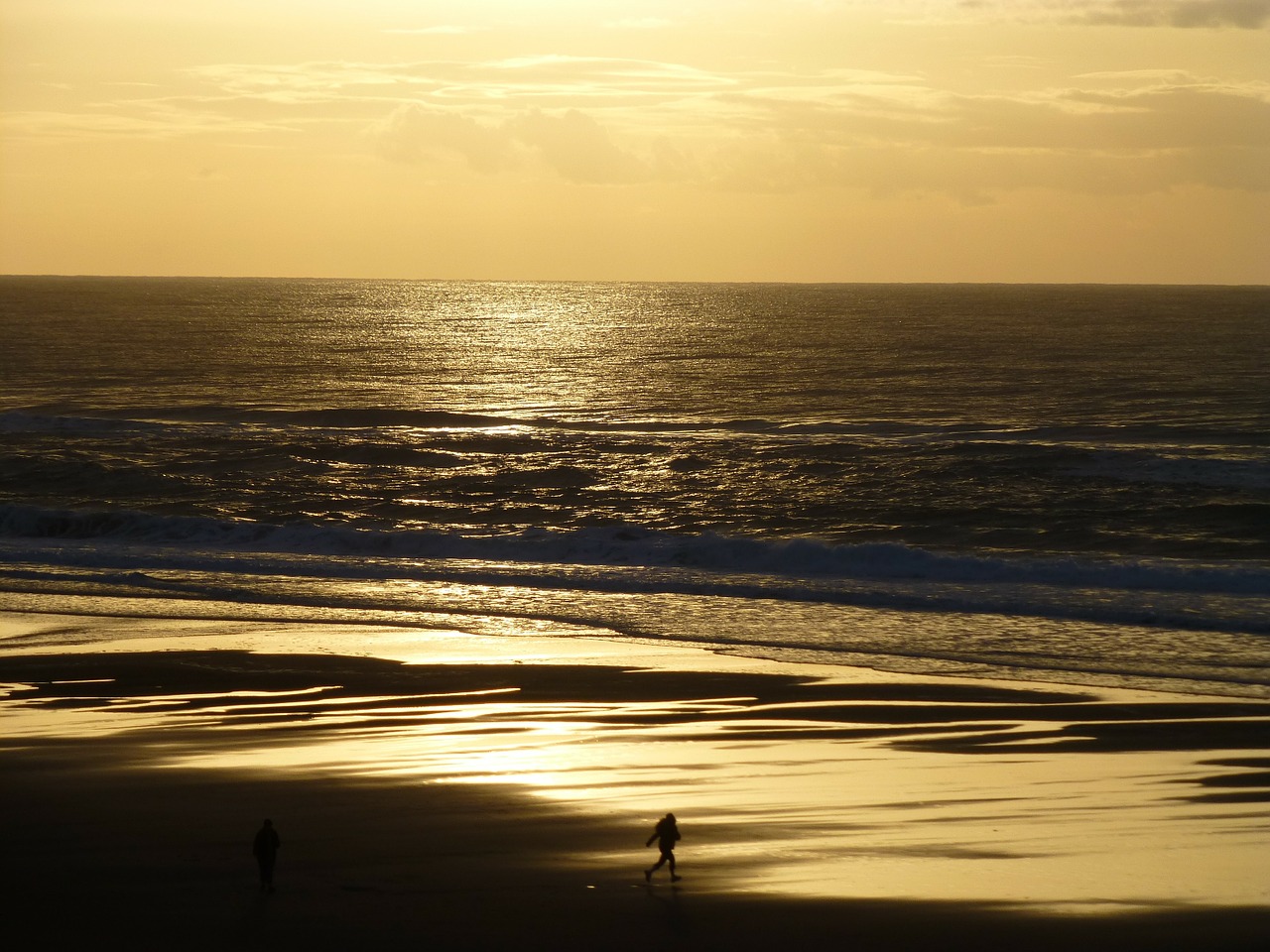 sunset lincoln city oregon free photo