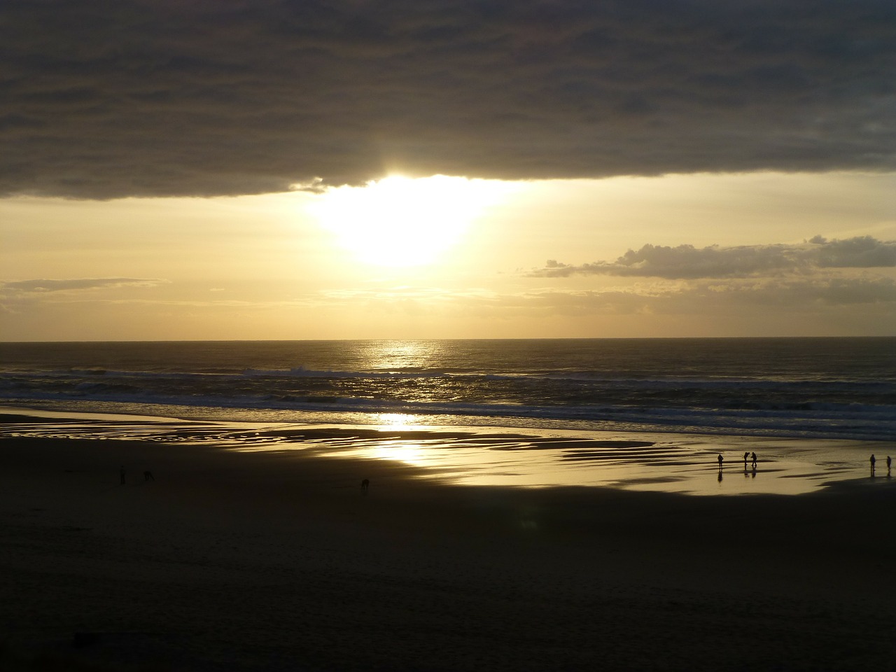 sunset beach sea free photo