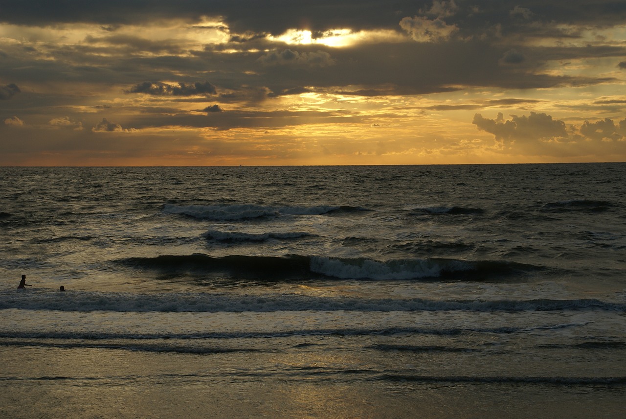 sunset sea beach free photo