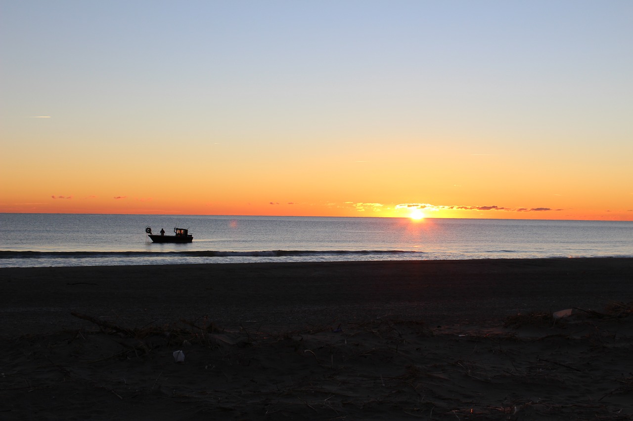 sunset sea beach free photo