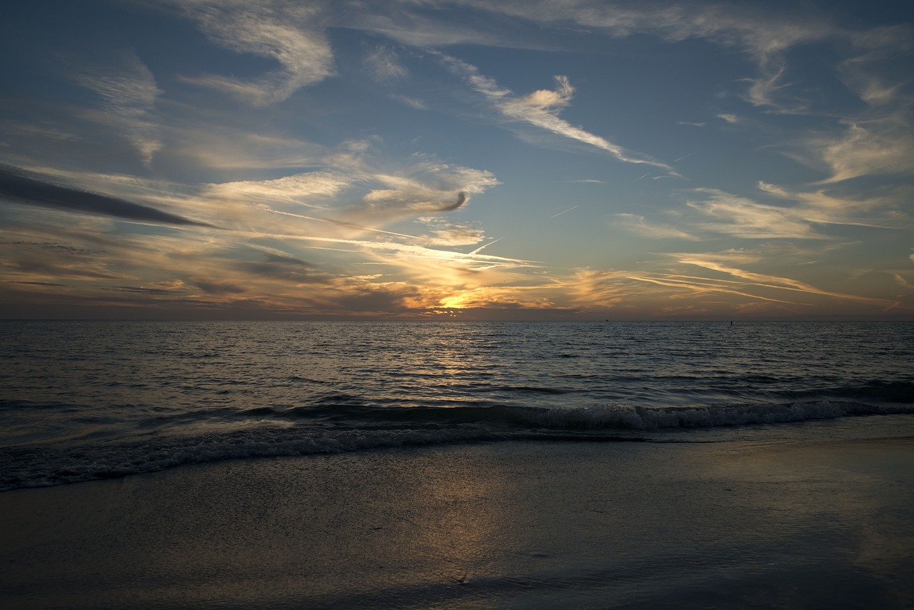 sunset beach ocean free photo