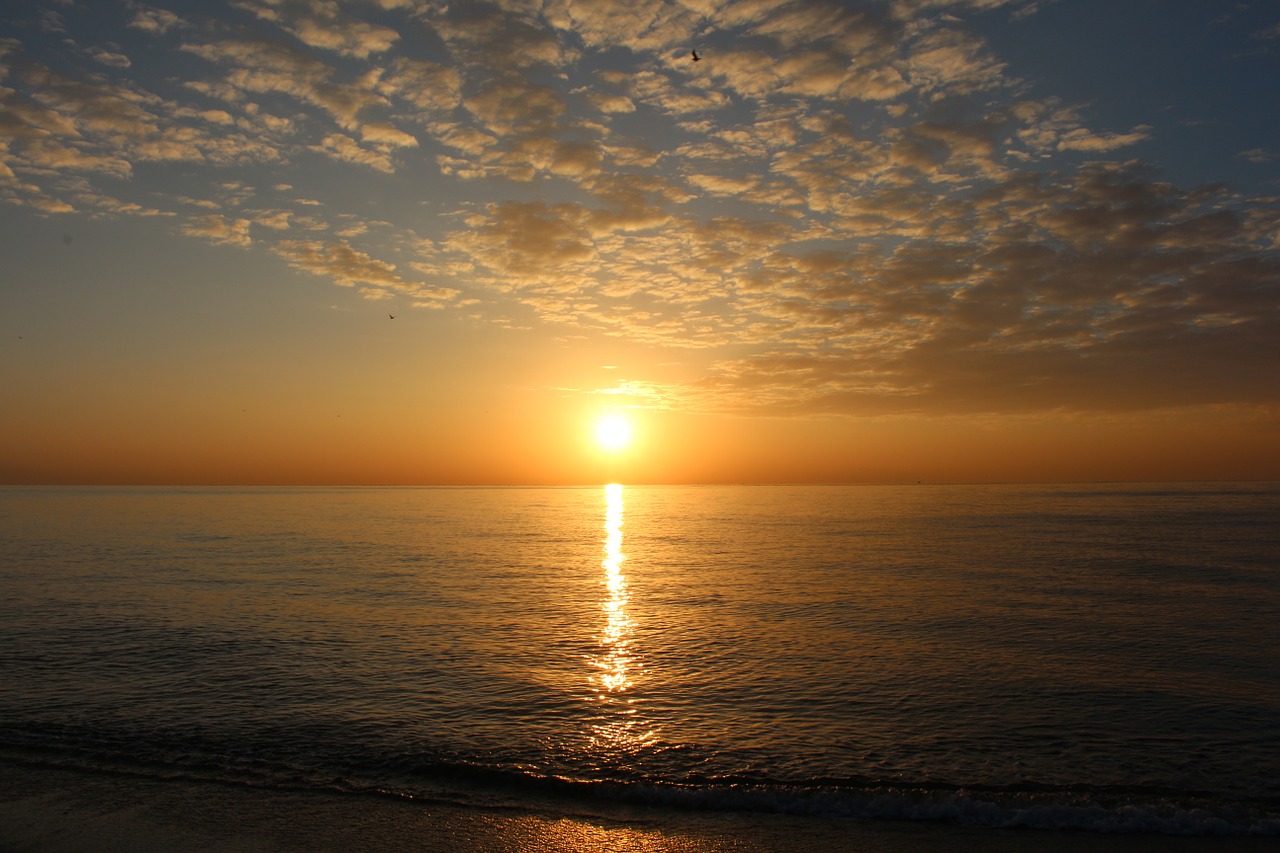 sunset sea spain free photo