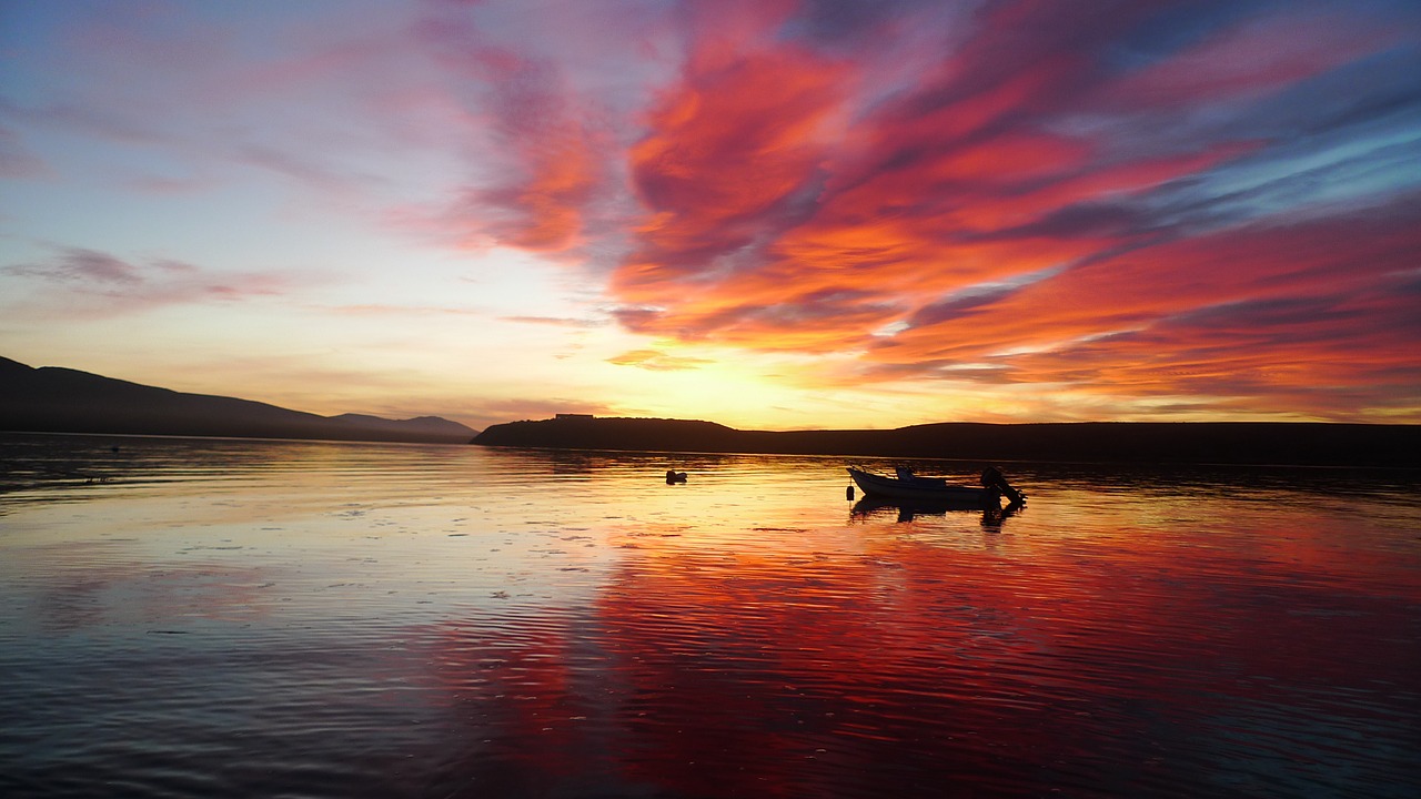 sunset river boat free photo