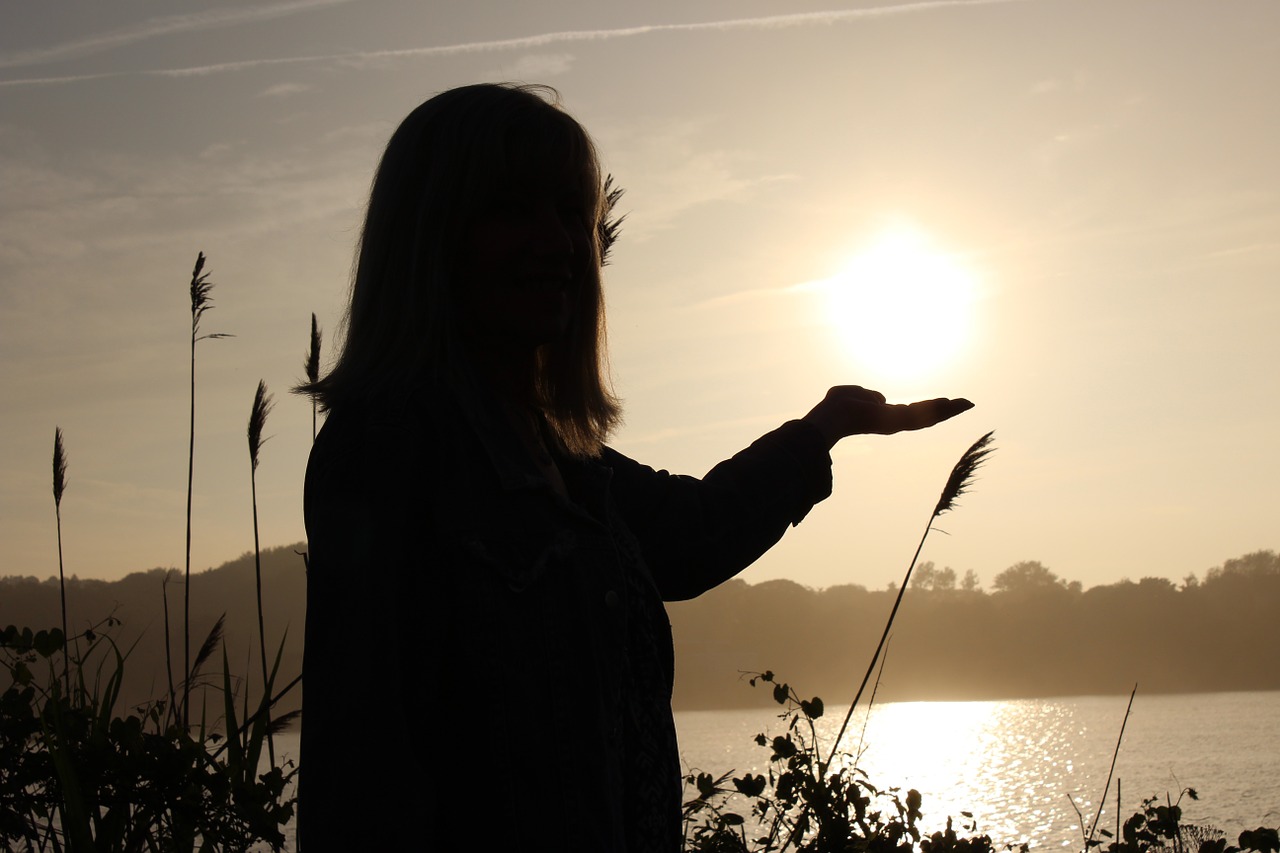 sunset silhouette woman female free photo