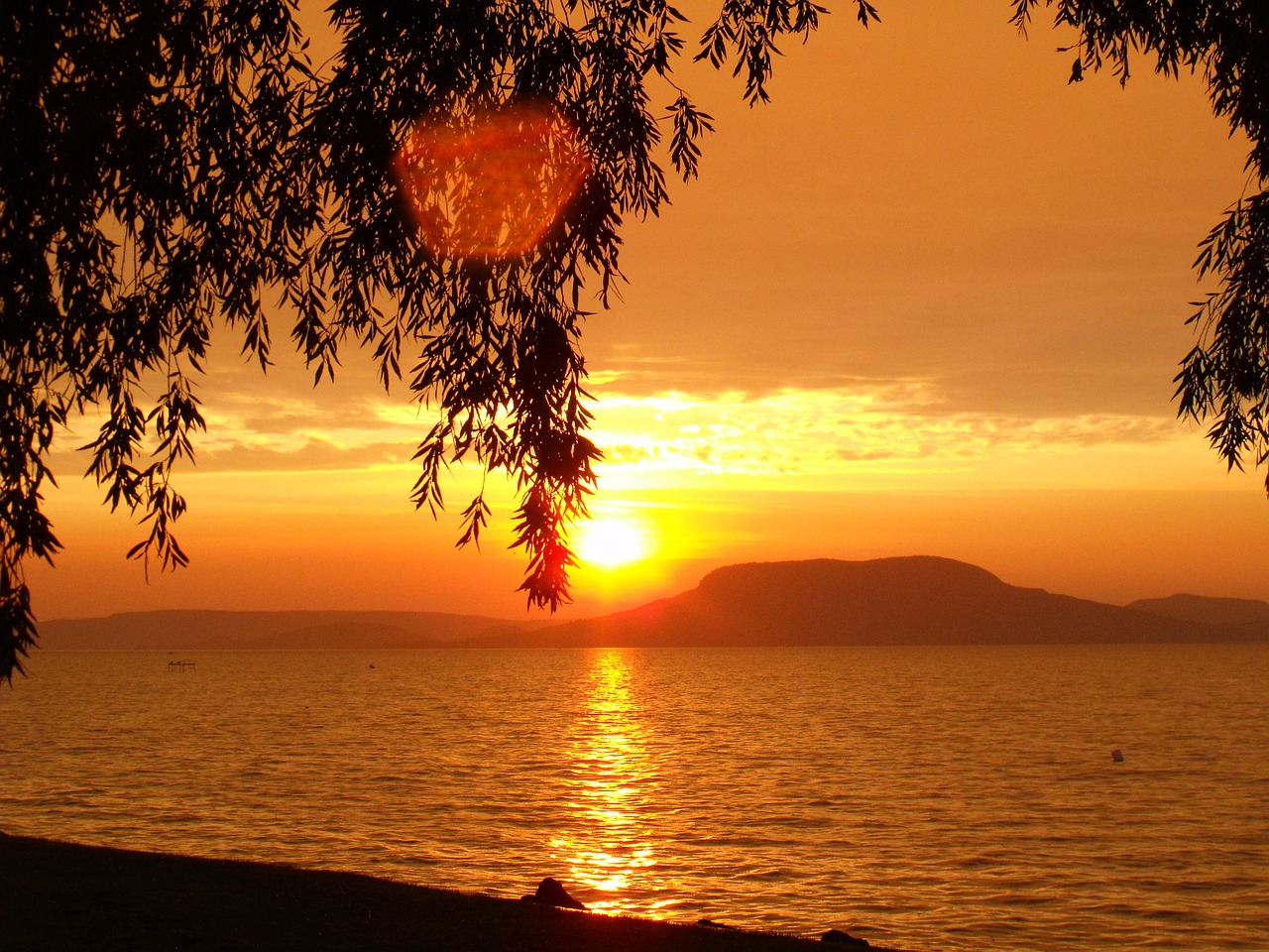 sunset aranyhíd badacsony free photo
