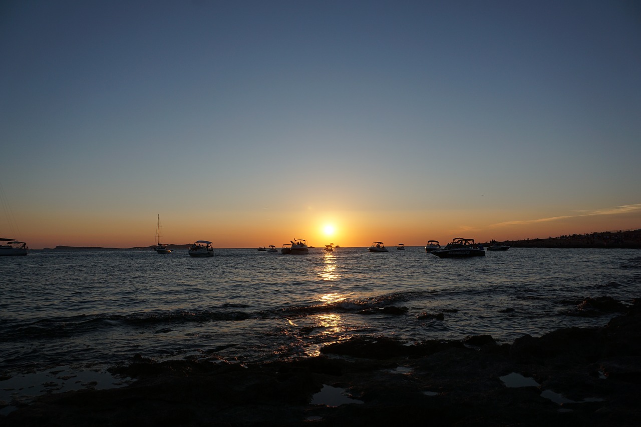 sunset sant antoni ibiza free photo