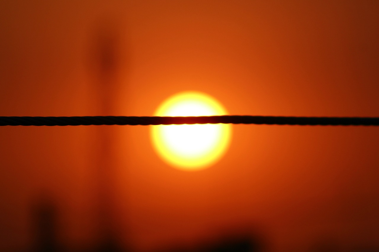 sunset silhouette rope free photo