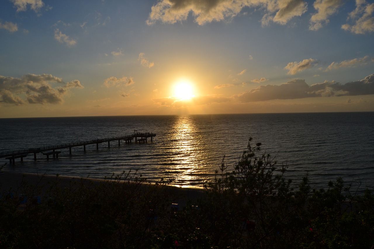 sunset baltic sea sea free photo