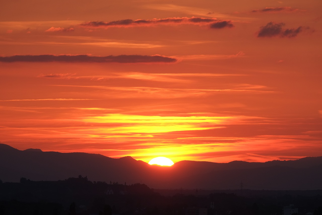 sunset sky red free photo