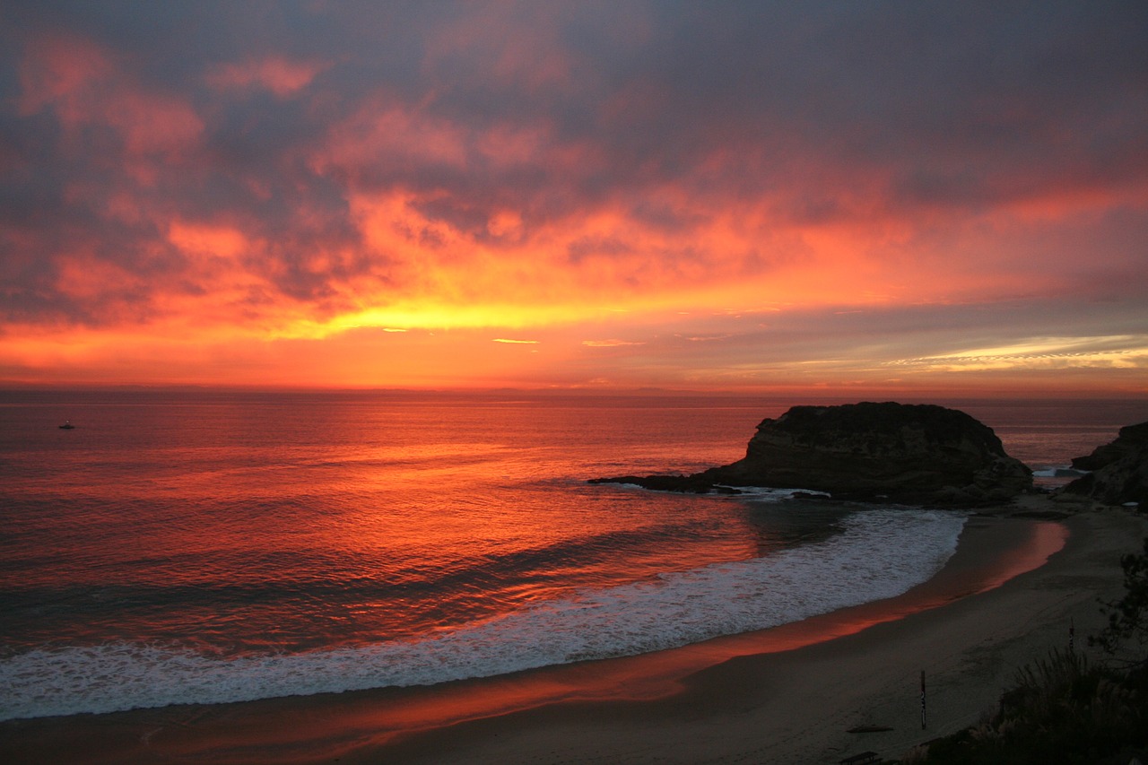 sunset beach clouds free photo