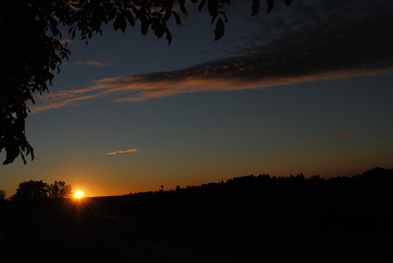 sunset outline landscape free photo