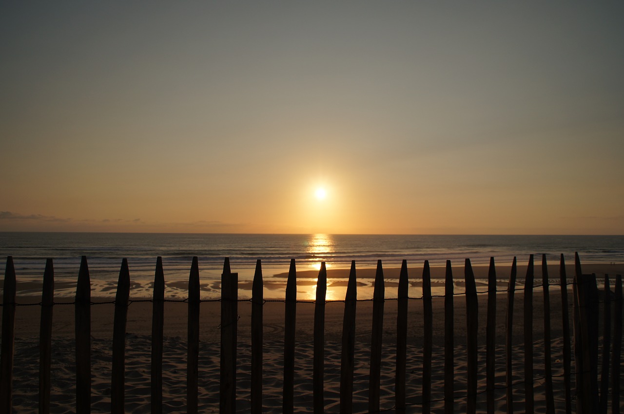 sunset fence biscarrosse free photo