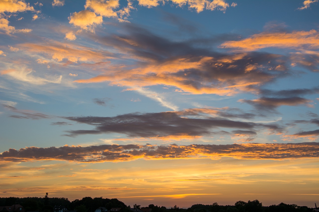 sunset clouds evening sky free photo