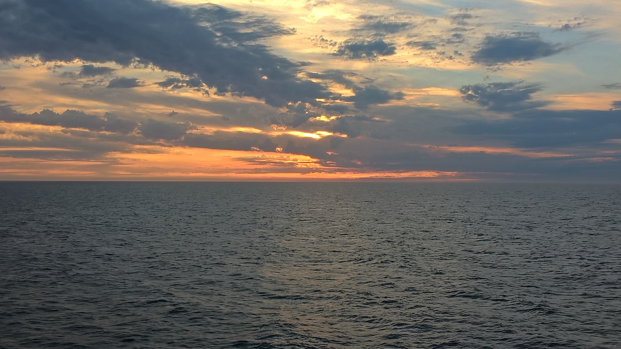 sunset clouds sea free photo