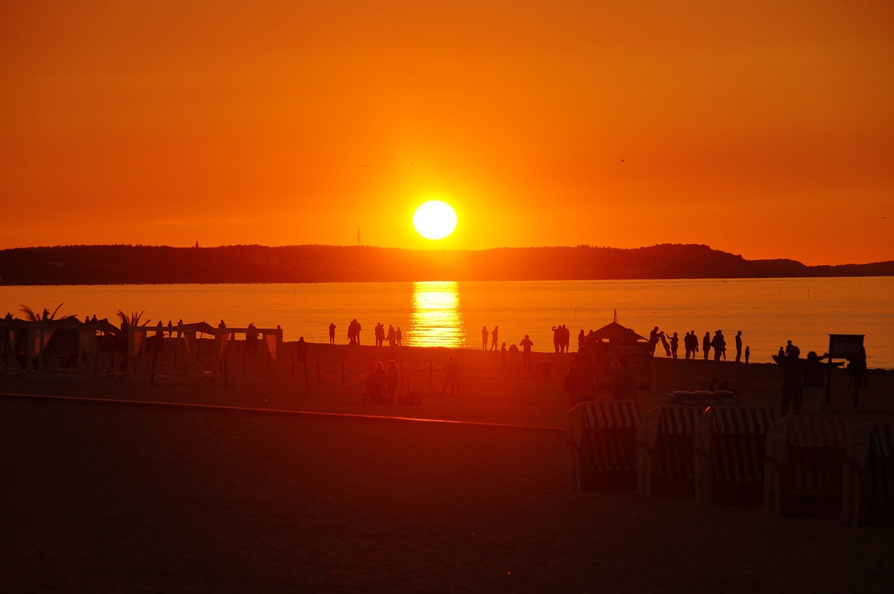 sunset sea evening free photo