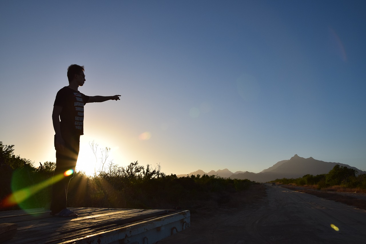 sunset sunlight shadow free photo