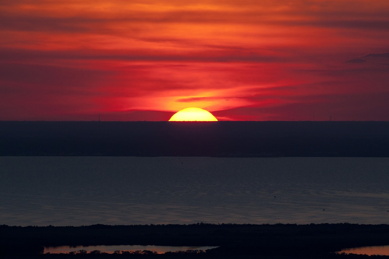 sunset seascape water free photo