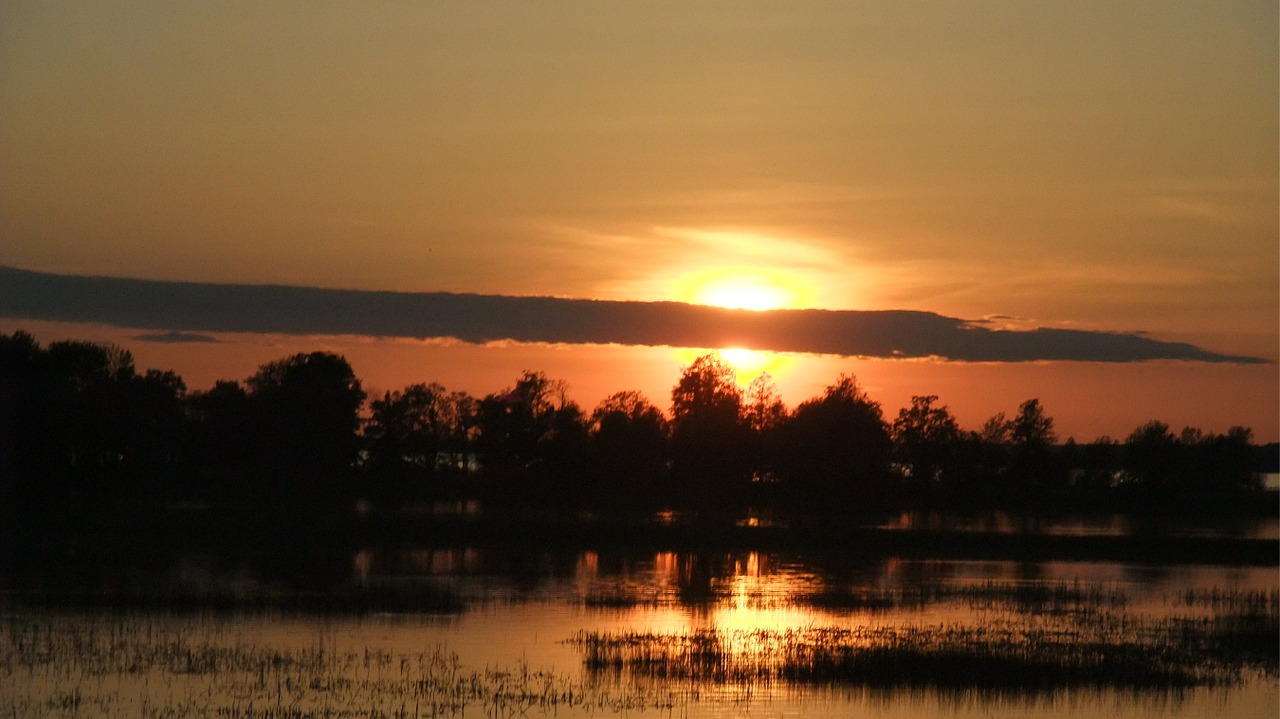 sunset landscape river free photo