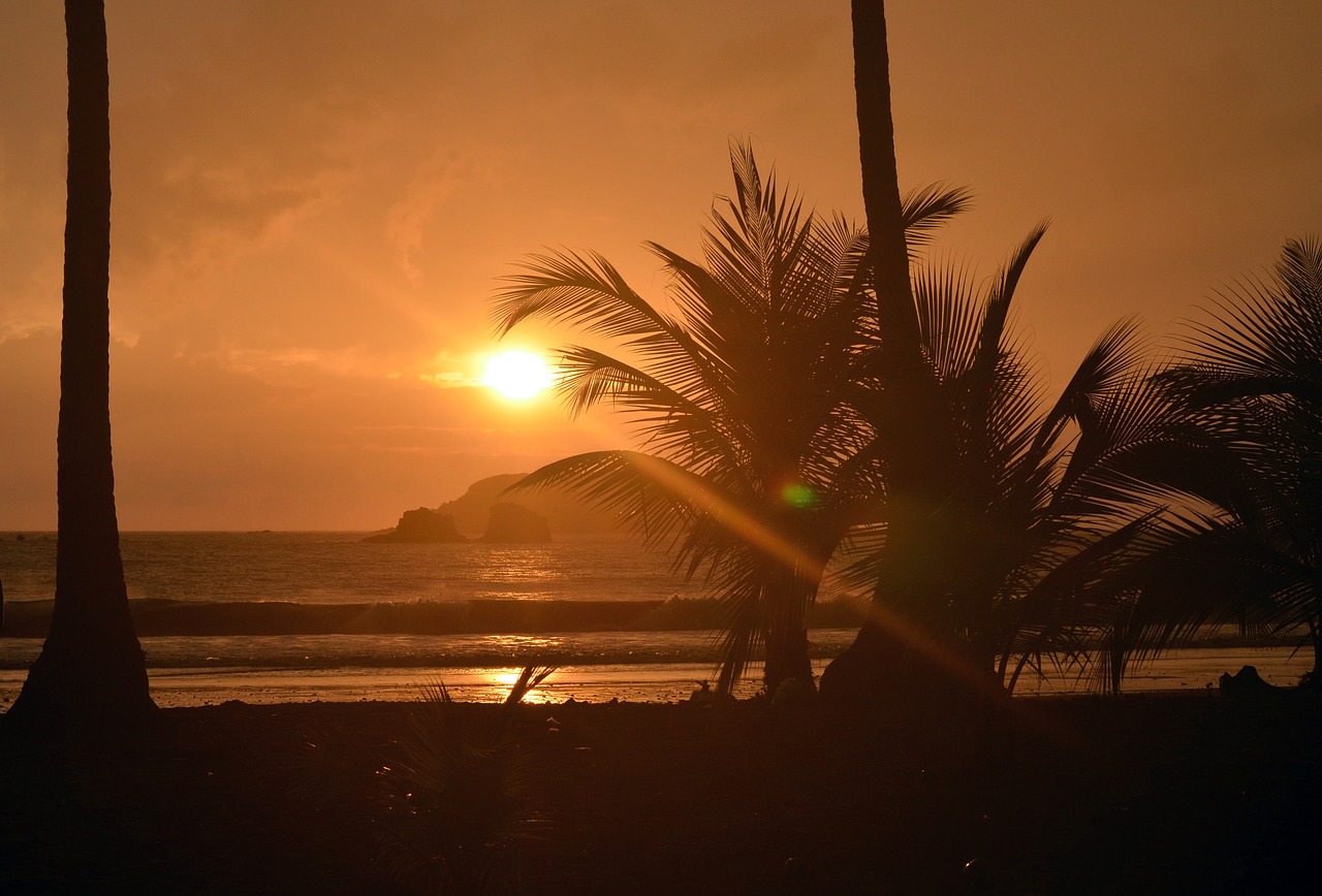 sunset beach costa rica free photo