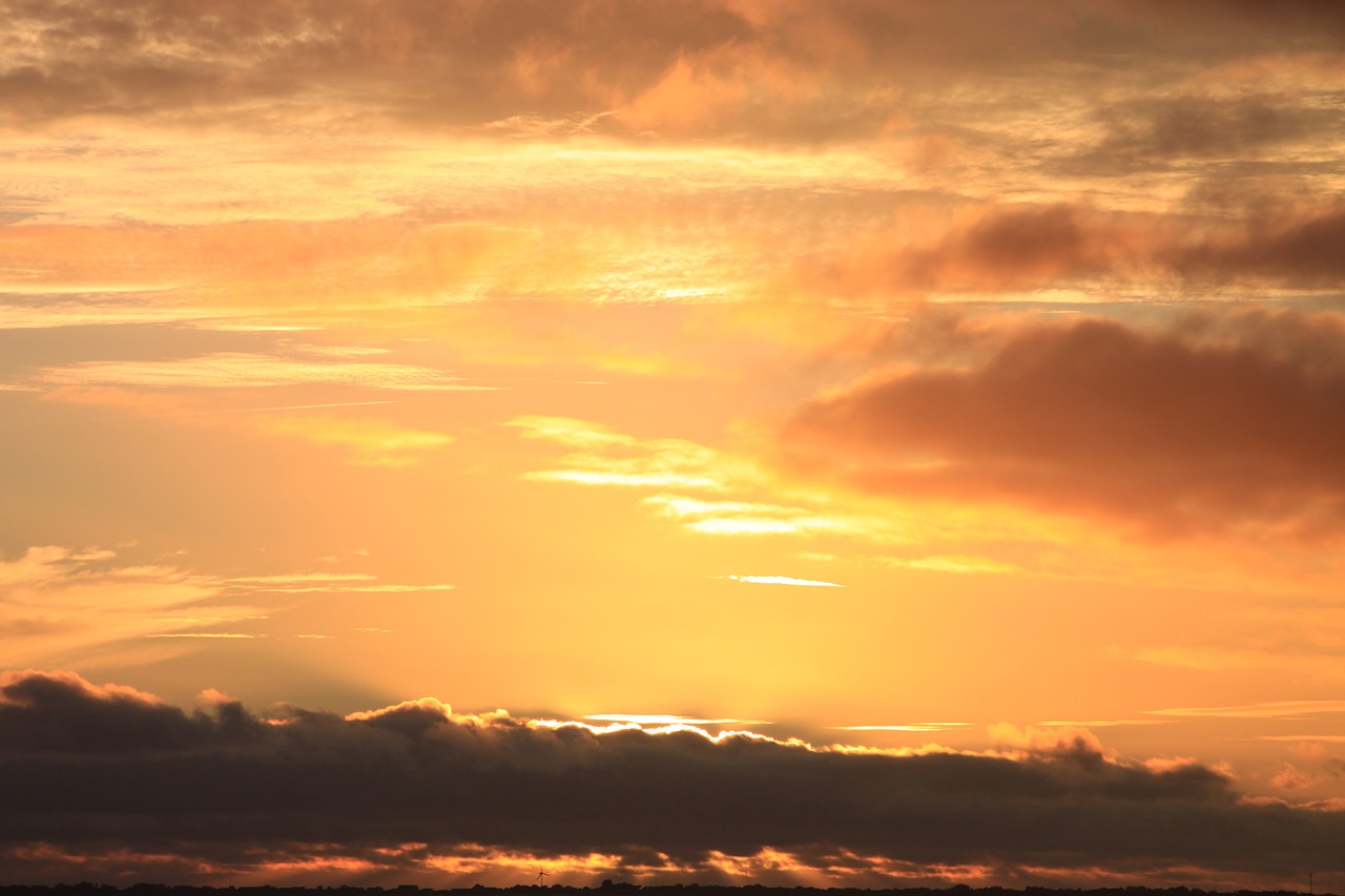 sunset north sea background free photo