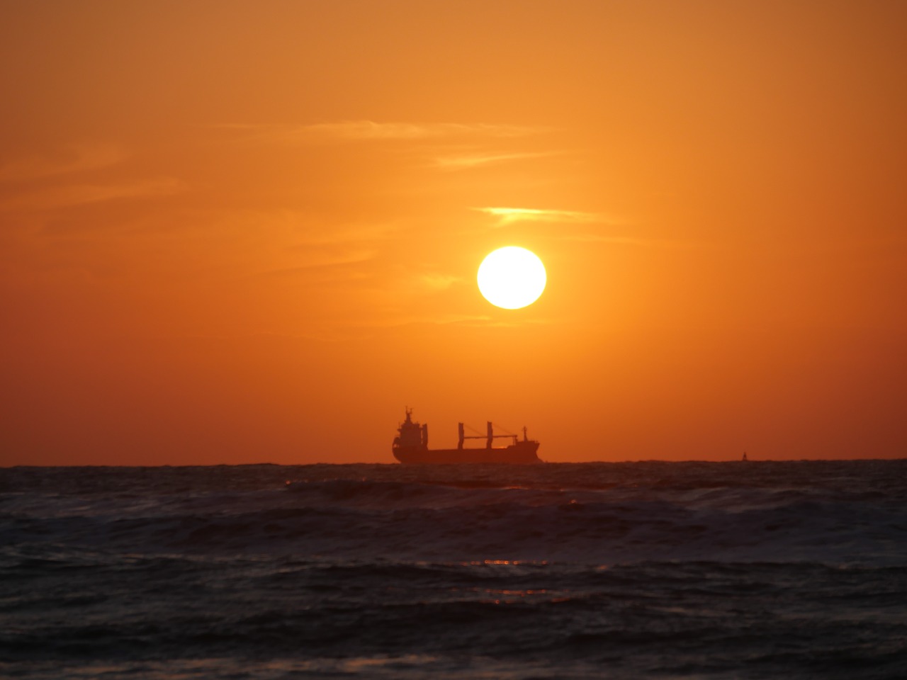 sunset boot ocean free photo