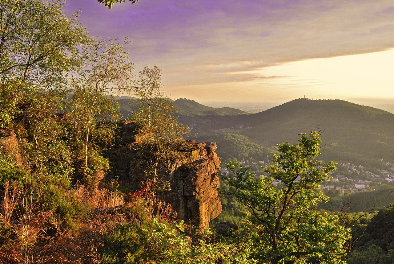 sunset landscape rock free photo