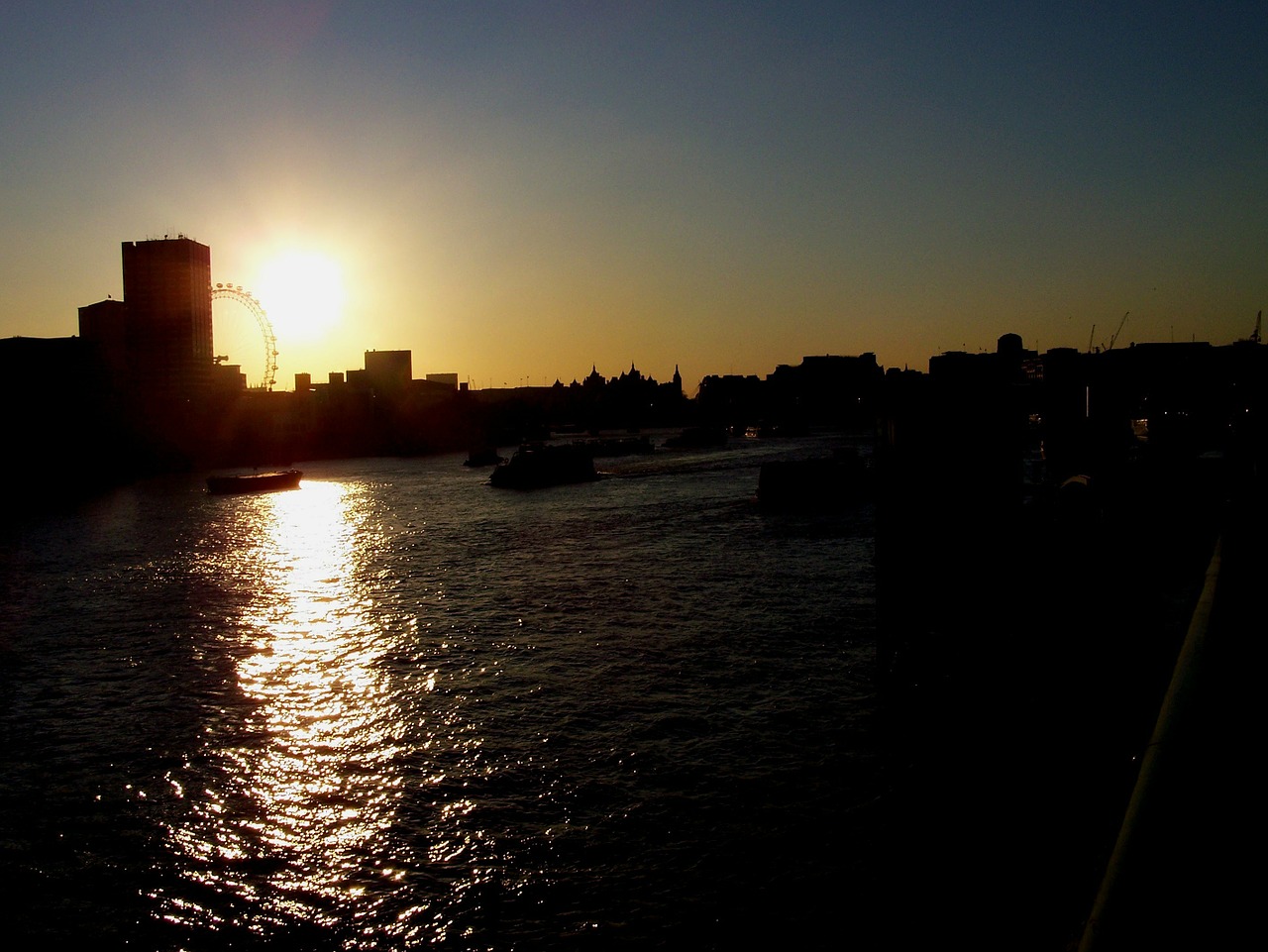 sunset thames river free photo