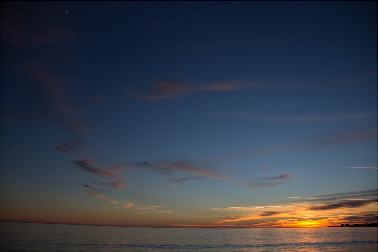 sunset dusk ocean free photo