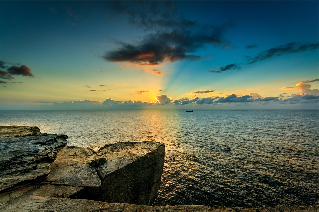 sunset dusk beach free photo