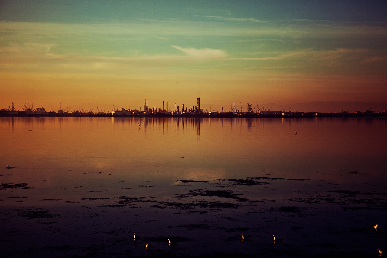 sunset dusk skyline free photo