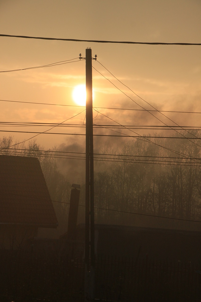 sunset smoke chimney free photo