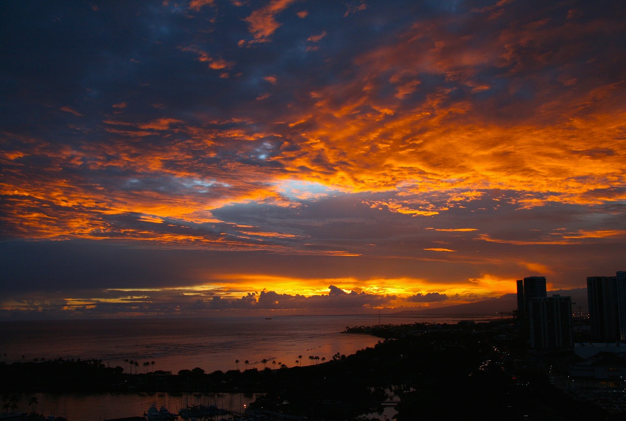 sunset hawaii aloha free photo