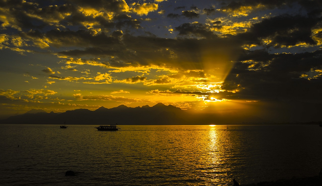 sunset antalya marine free photo
