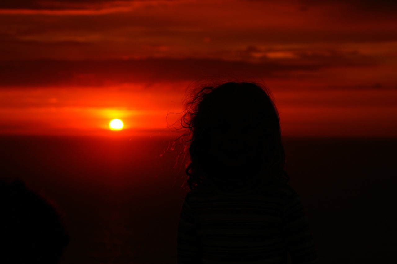 sunset girl romantic free photo