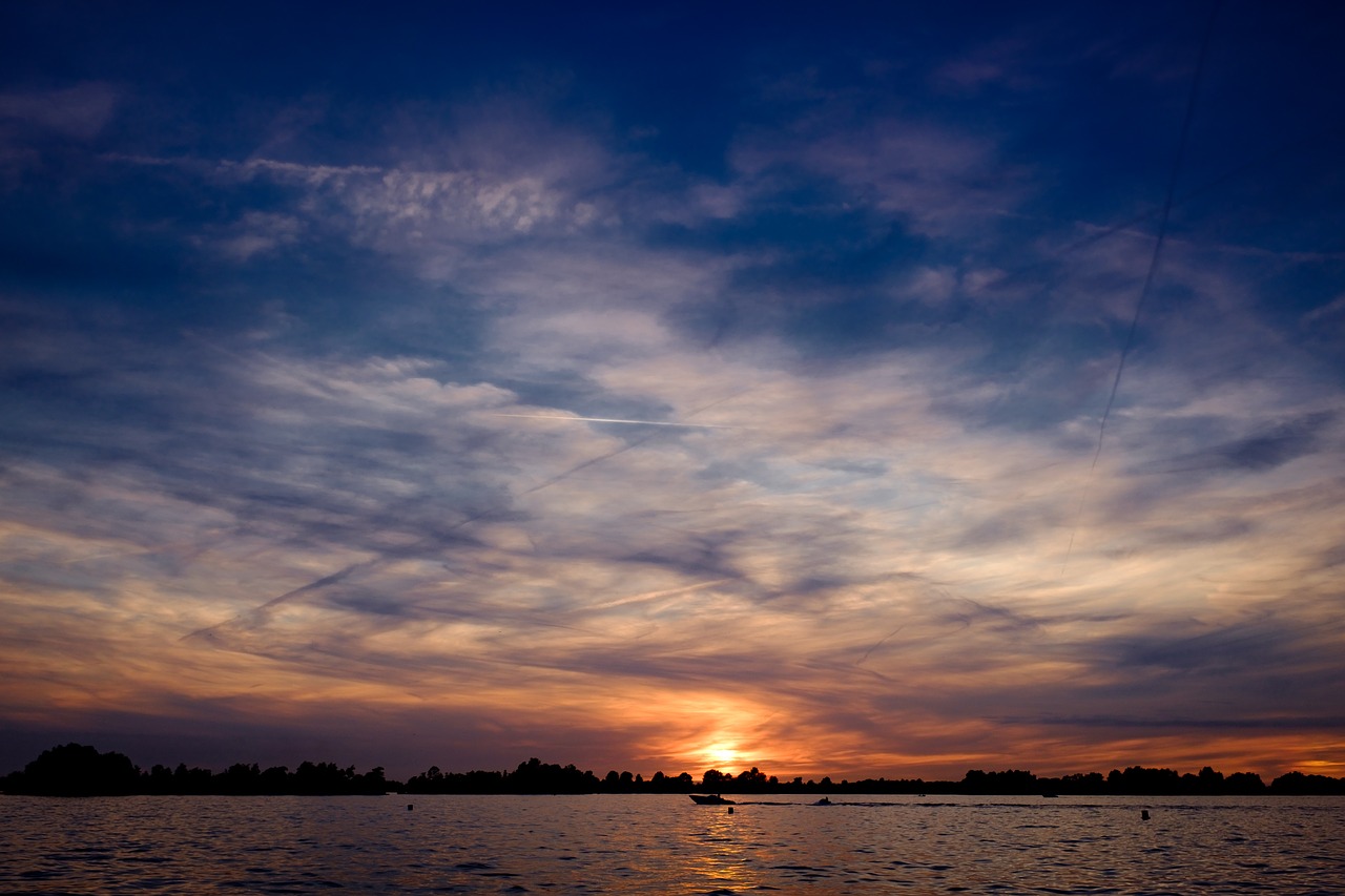 sunset lake water free photo