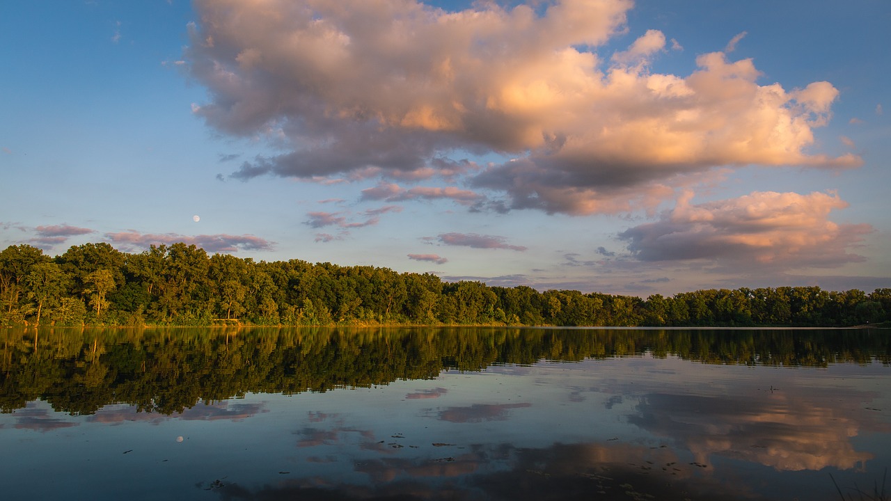 sunset lake water free photo