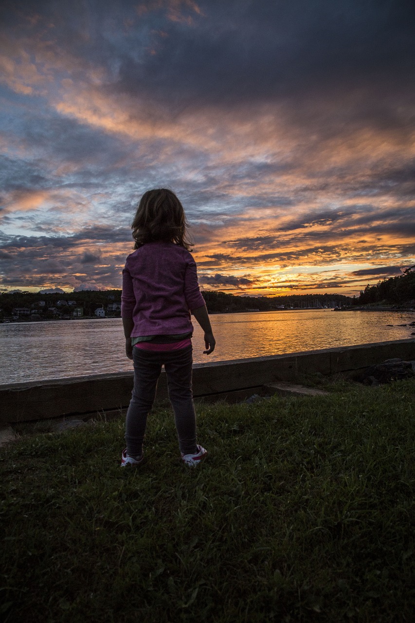 sunset child girl free photo