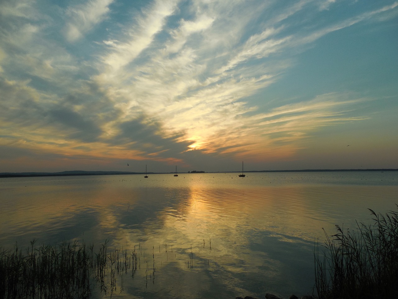 sunset water abendstimmung free photo