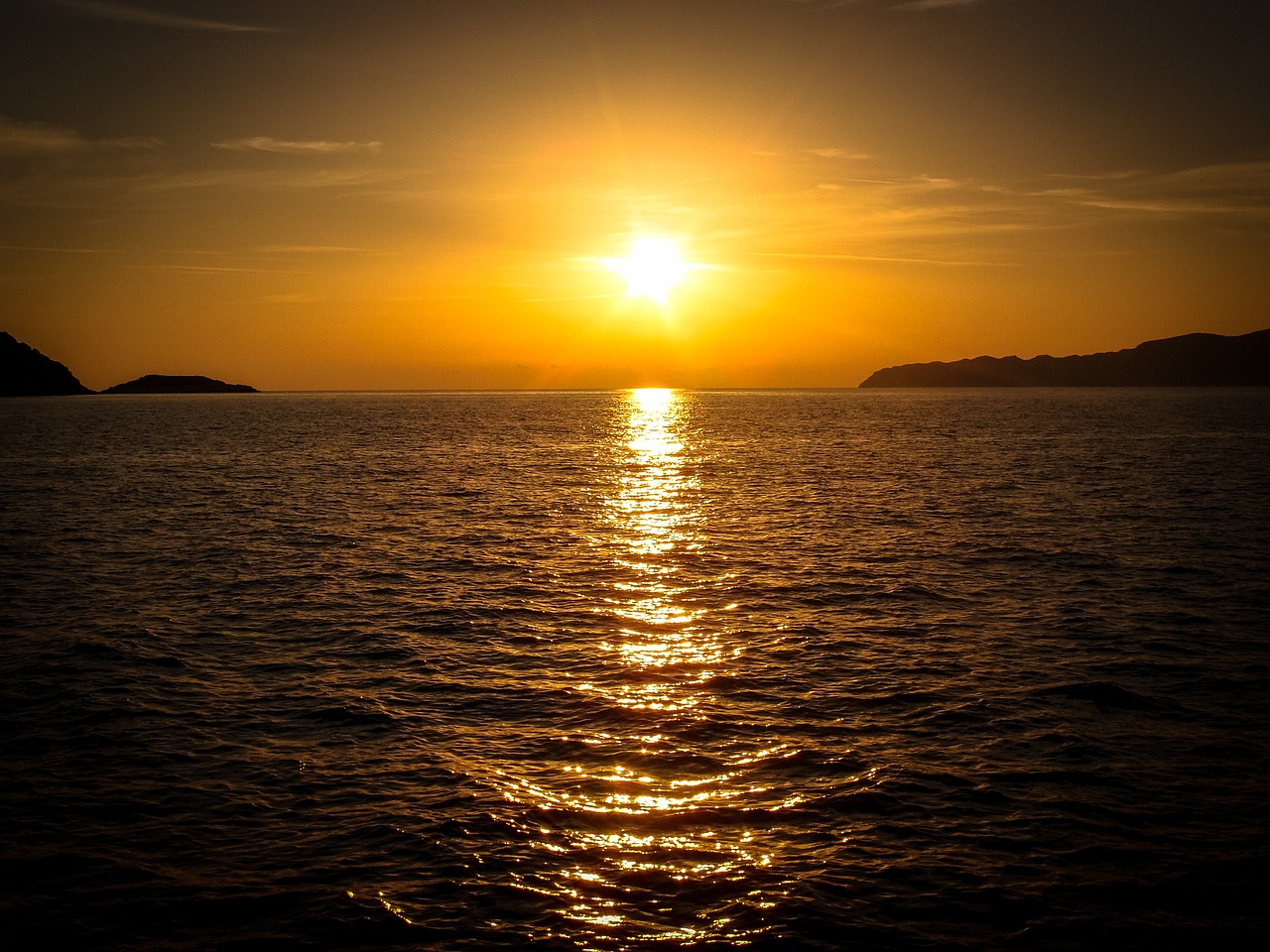 sunset sun sea free photo