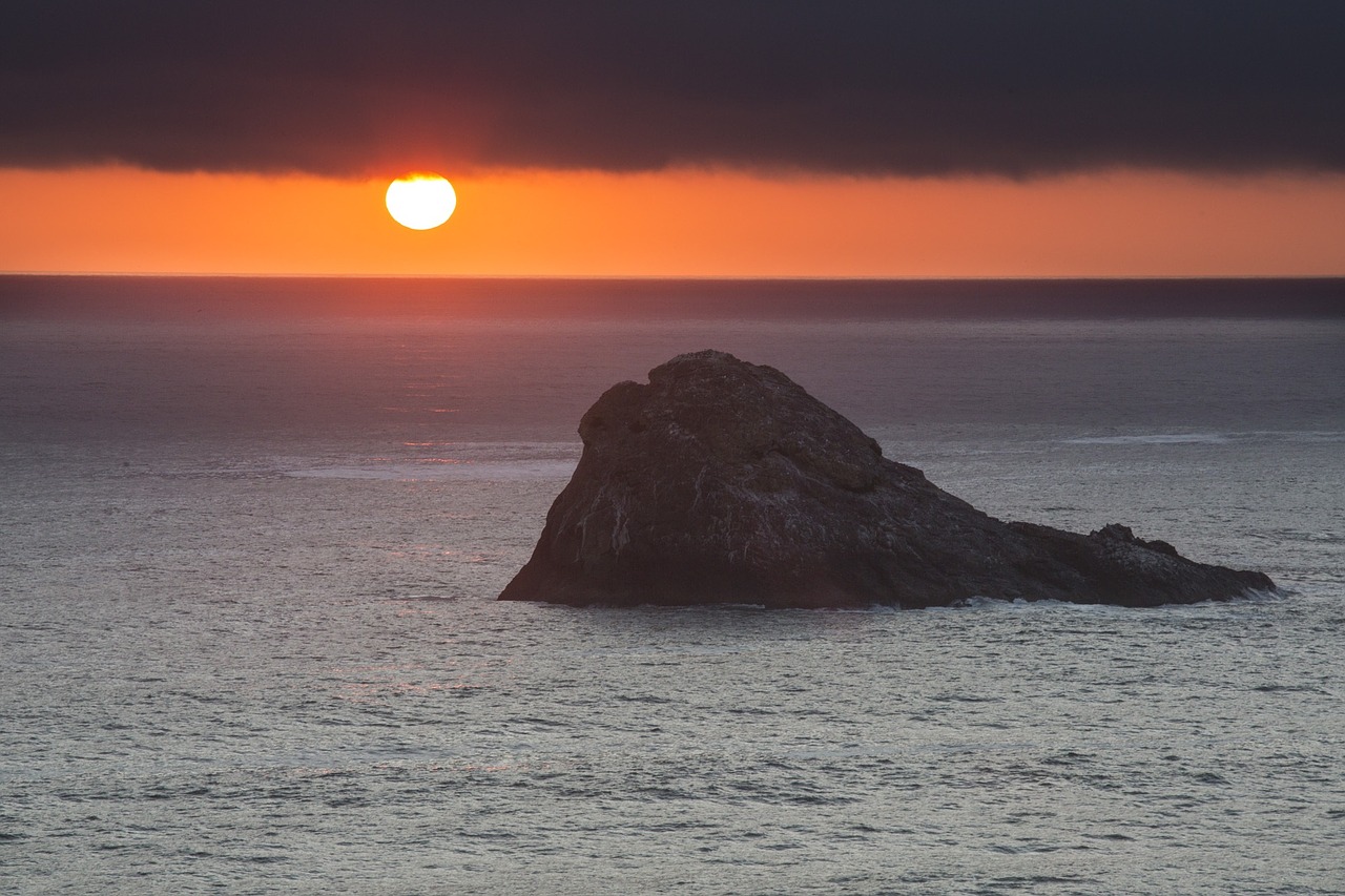 sunset seascape twilight free photo