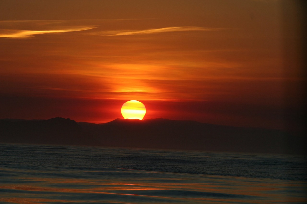 sunset seascape twilight free photo