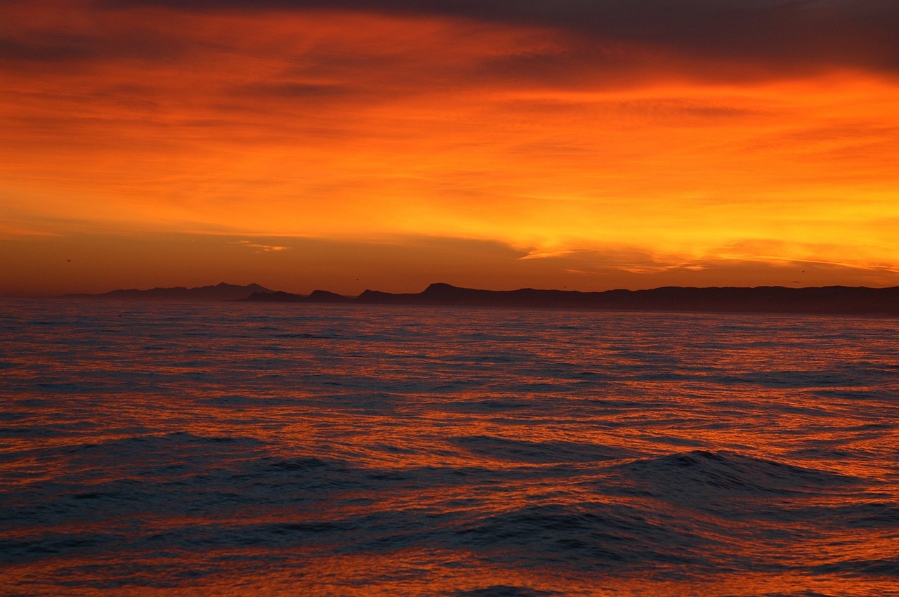 sunset seascape twilight free photo