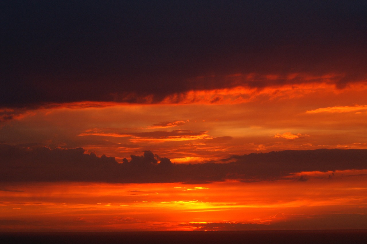 sunset twilight red orange sky free photo