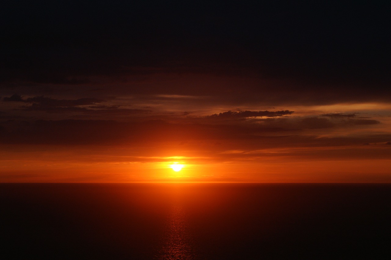 sunset twilight mediterranean sea free photo