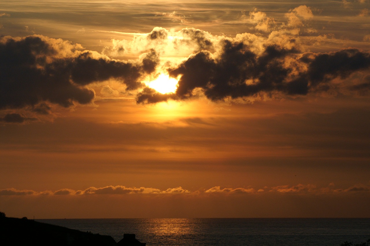 sunset twilight sea free photo