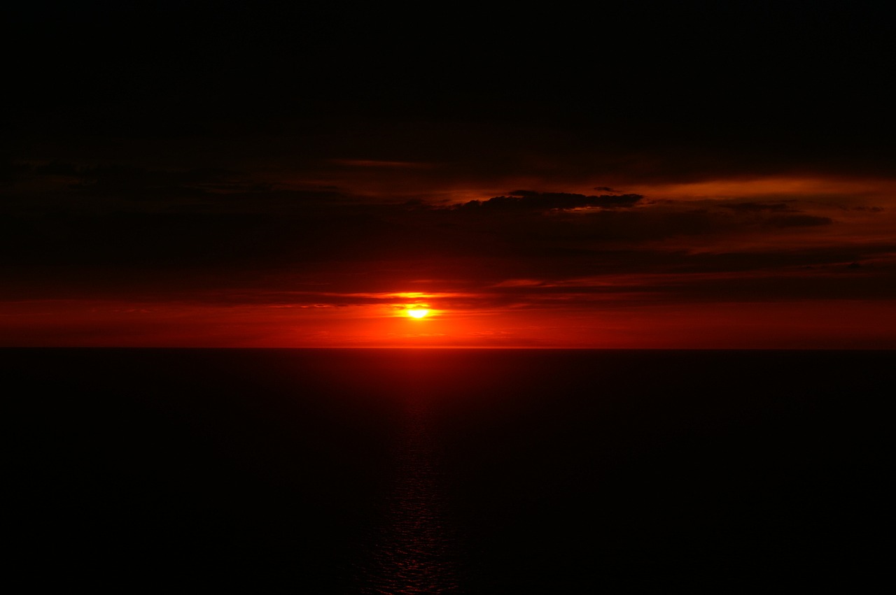 sunset twilight horizon free photo