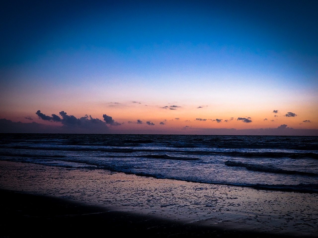 sunset dusk sea free photo