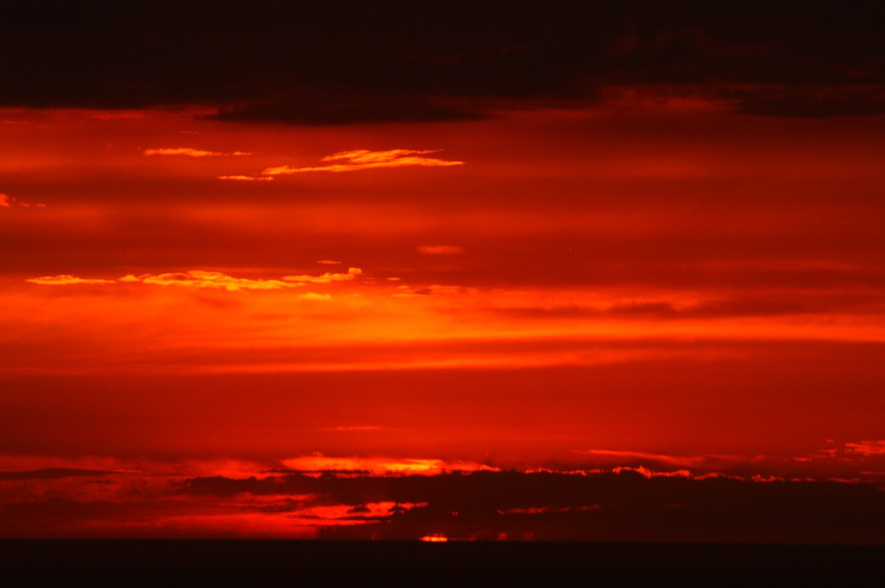 sunset blazing sky red free photo